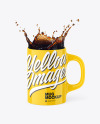 Glossy Mug w/ Coffee Splash Mockup