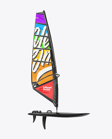 Sailboard Mockup - Half Side View