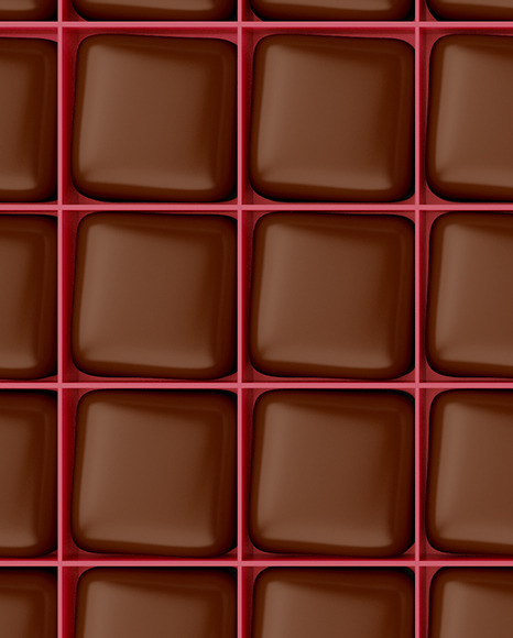 Box of Chocolate Sweets Mockup