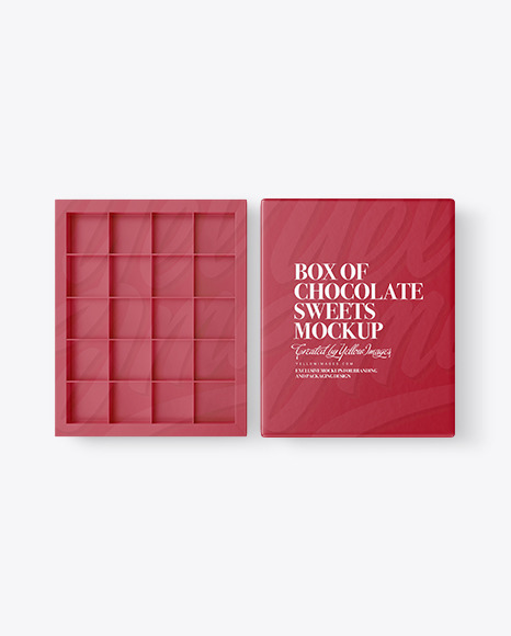 Box of Chocolate Sweets Mockup