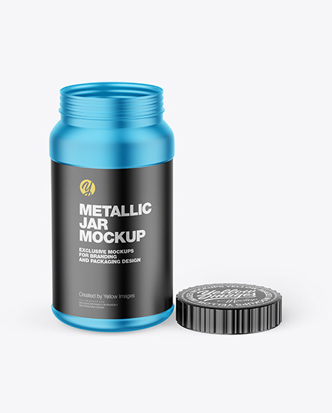 Opened Metallic Jar Mockup - Plastic jar mockup