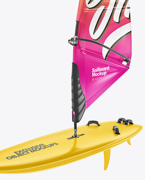 Sailboard Mockup - Half Side View