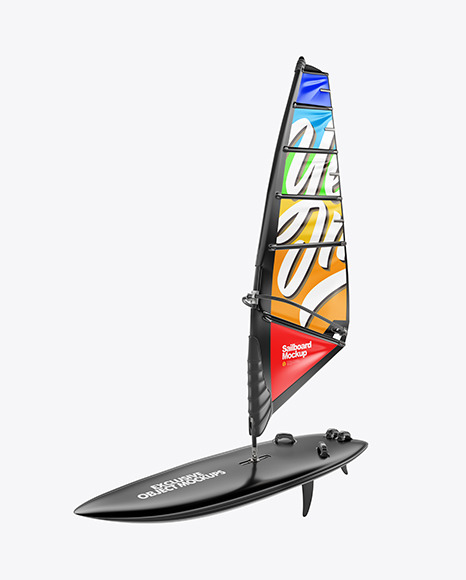 Sailboard Mockup - Half Side View