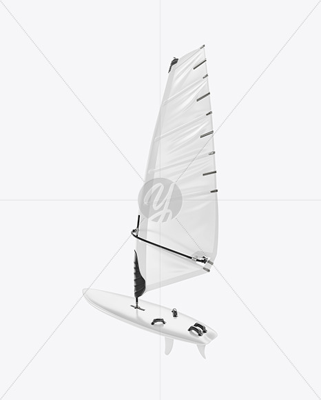 Sailboard Mockup - Back Half Side View