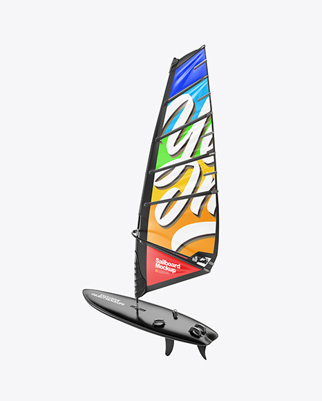 Sailboard Mockup - Back Half Side View