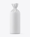 Fabric Sack with Bottle Mockup