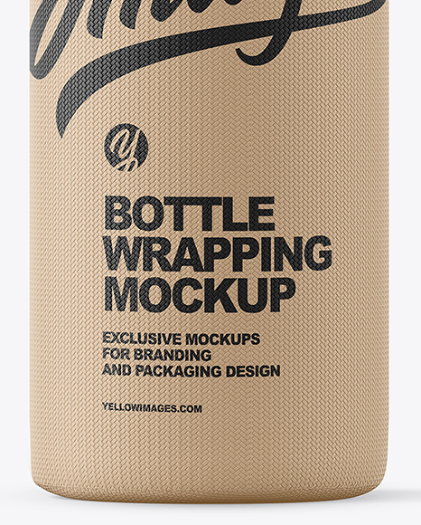 Fabric Sack with Bottle Mockup