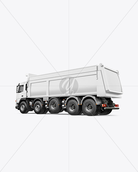 Tipper Truck Mockup - Back Half Side View