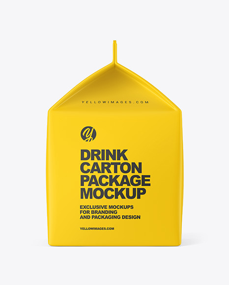 Matte Drink Carton Pack Mockup