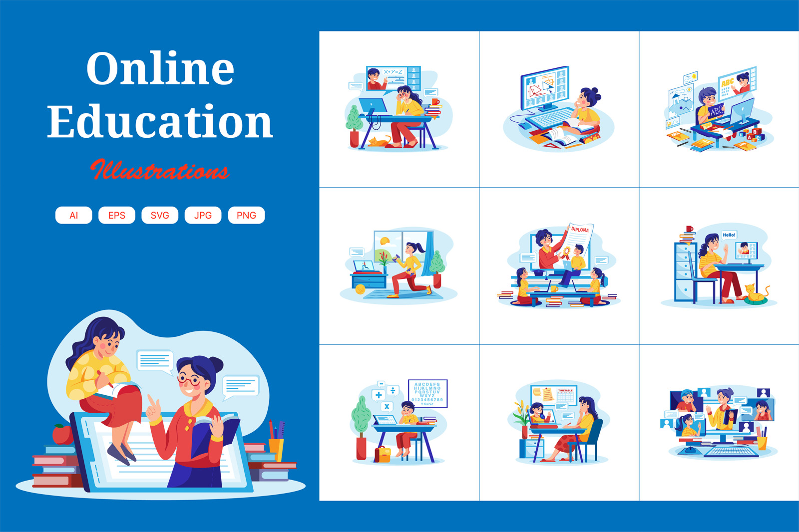 M392_Online Education Illustration Pack