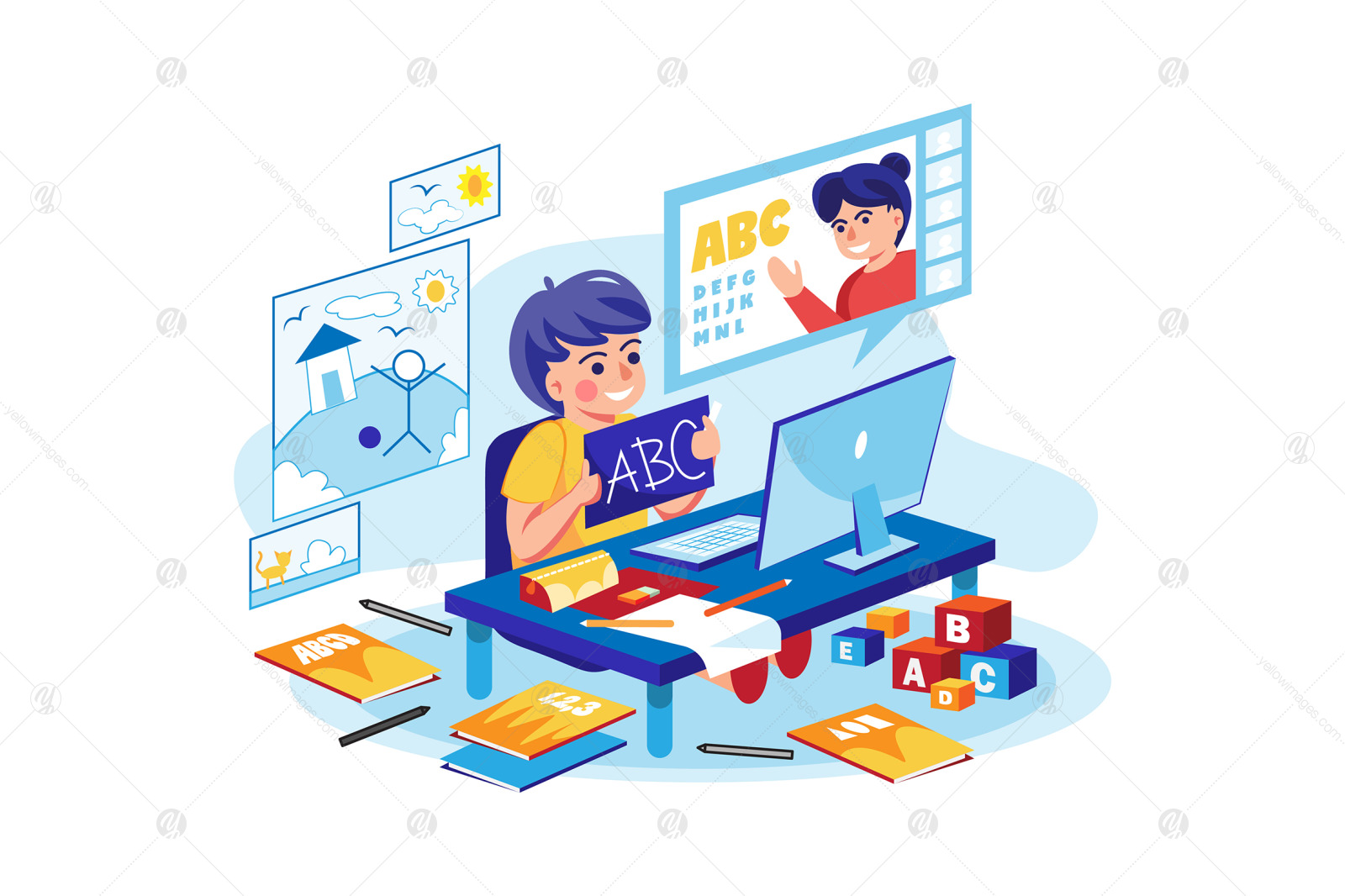 M392_Online Education Illustration Pack