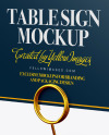 Table Sign with Metallic Holder Mockup