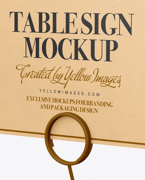 Kraft Table Sign with Matte Holder Mockup