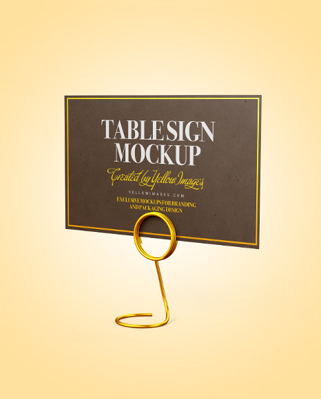 Kraft Table Sign with Matte Holder Mockup