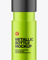 Cosmetic Bottle with Pump Mockup Metallic