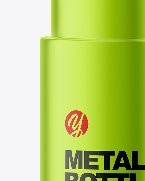 Cosmetic Bottle with Pump Mockup Metallic