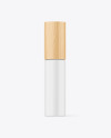 Matte Cosmetic Bottle With Wood Cap Mockup
