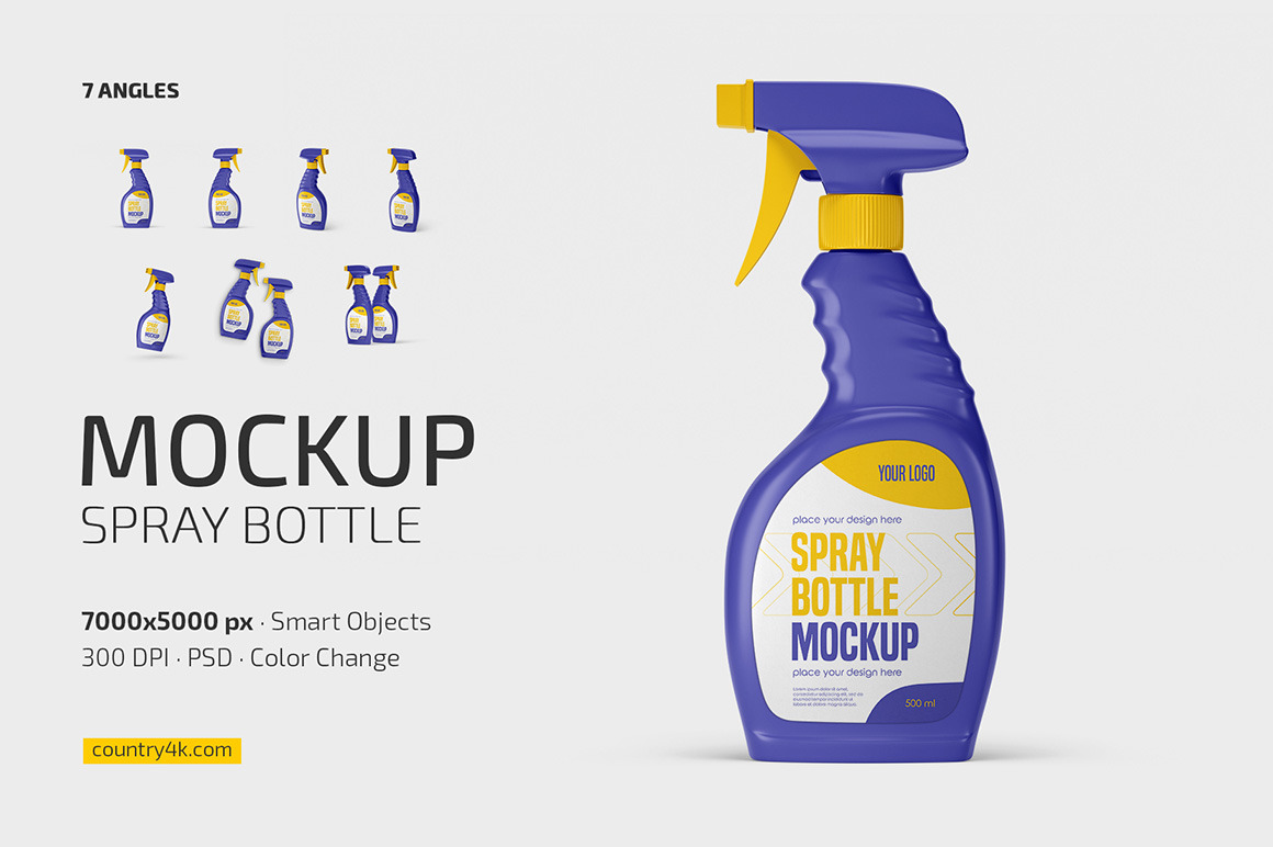 Spray Bottle Mockup Set Spray Bottle Mockup Set