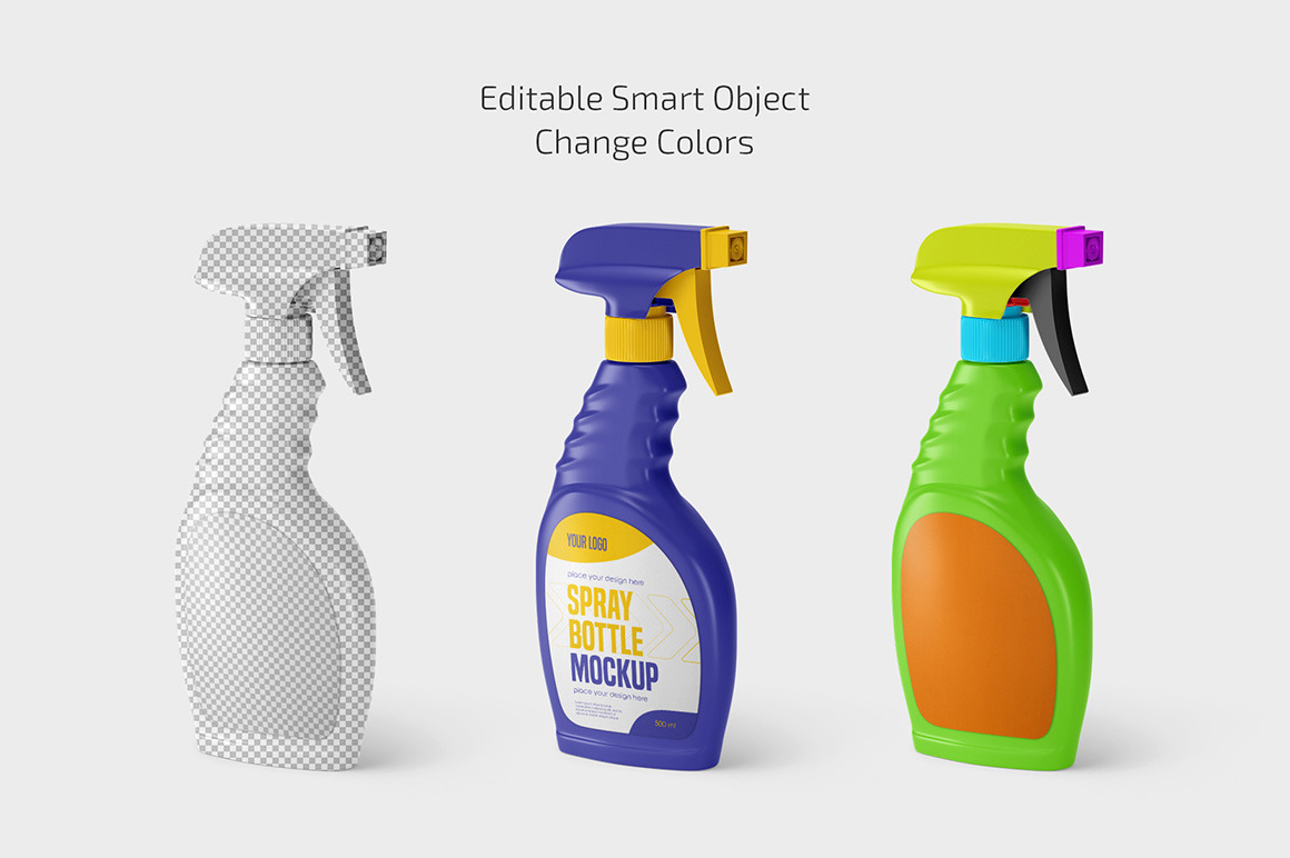Spray Bottle Mockup Set Spray Bottle Mockup Set