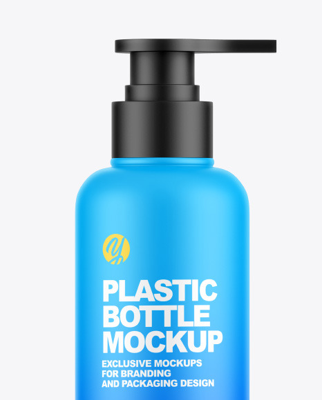 Matte Plastic Bottle w/ Pump Mockup