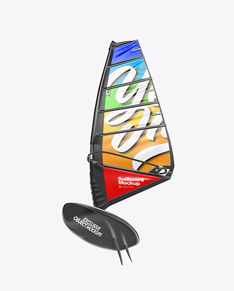 Sailboard Mockup - Half Side View