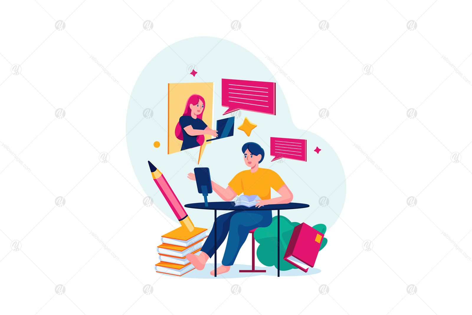 M377_Online Education Illustration Pack M377_Online Education Illustration Pack