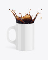 Glossy Mug w/ Coffee Splash Mockup