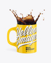 Glossy Mug w/ Coffee Splash Mockup