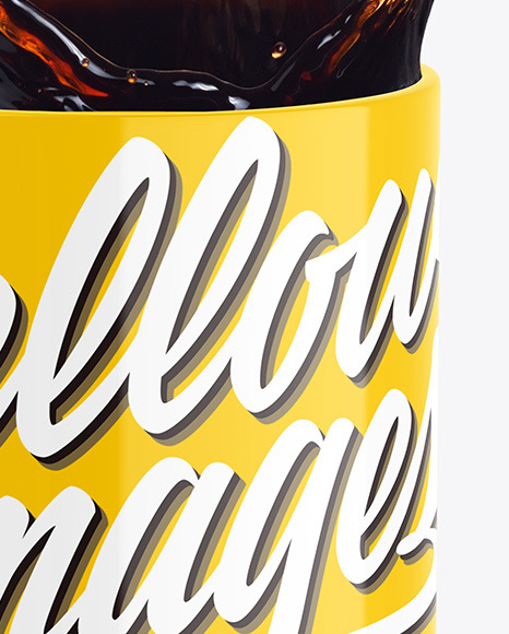 Glossy Mug w/ Coffee Splash Mockup