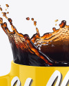 Glossy Mug w/ Coffee Splash Mockup