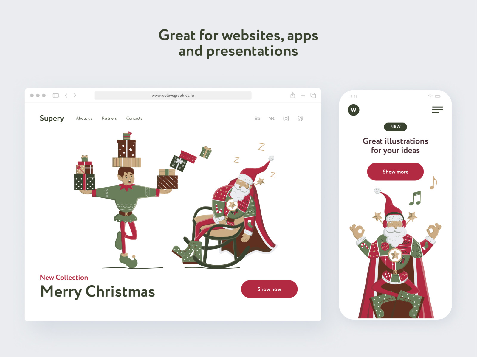 Supery Santa Illustrations