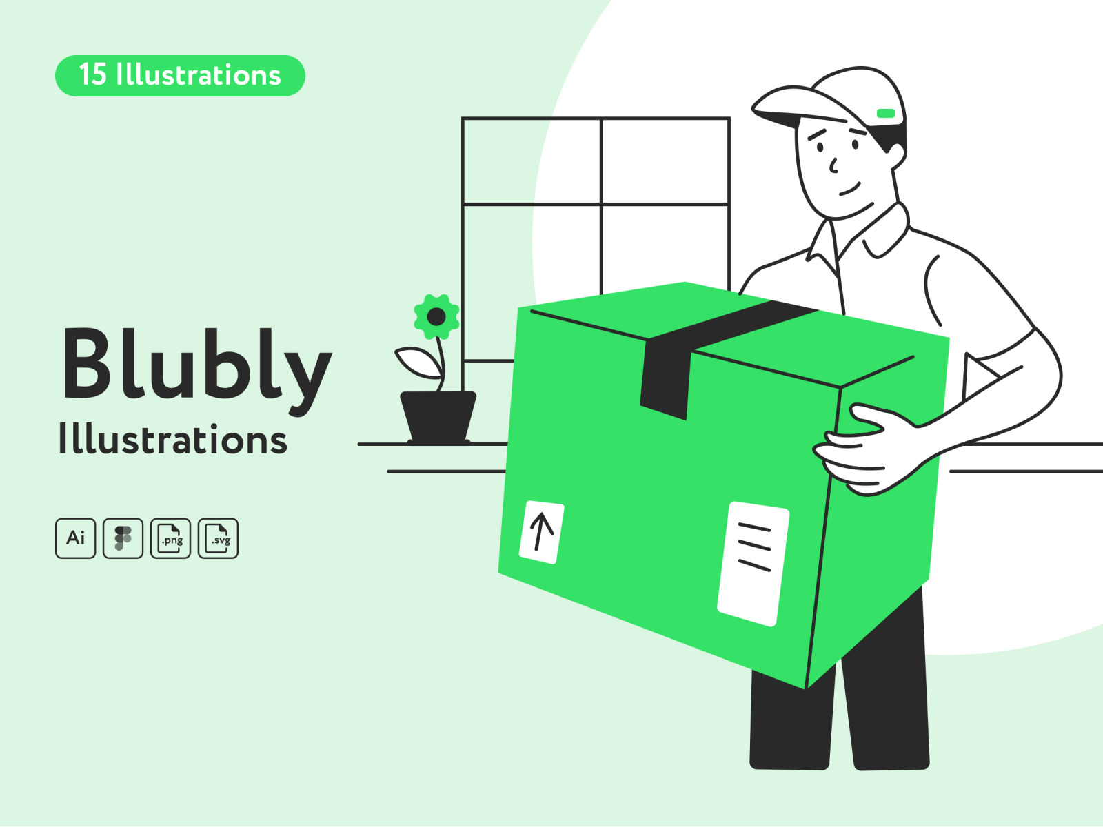 Blubly Delivery Illustrations