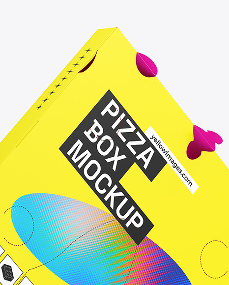 Paper Pizza Box Mockup