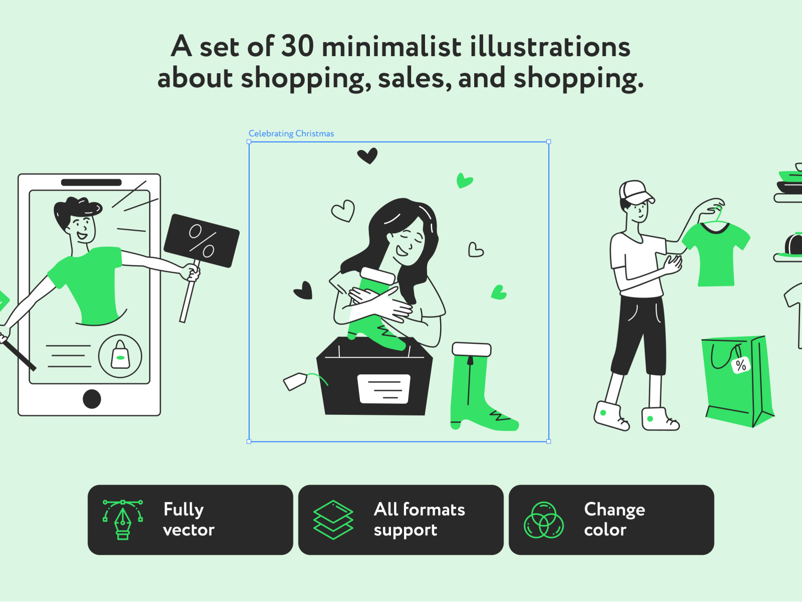 Blubly Shopping Illustrations