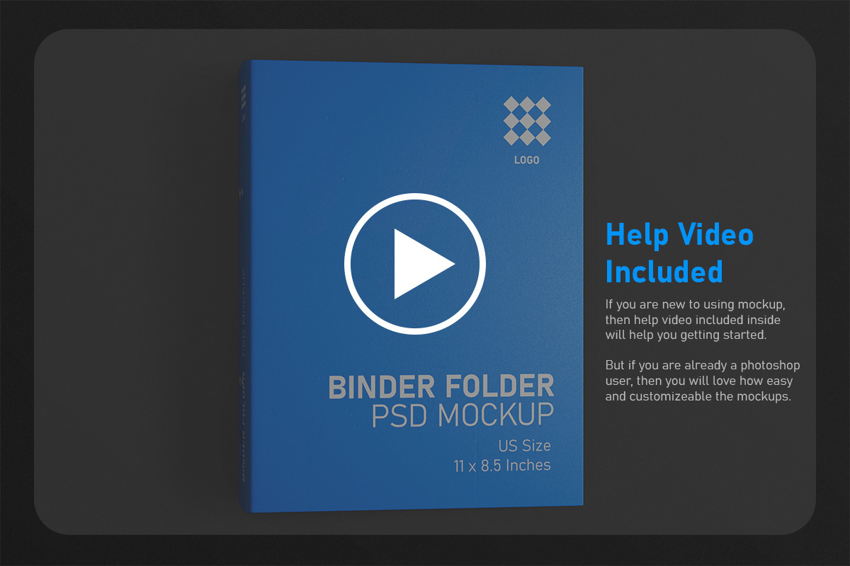 Binder Folder PSD Mockup - US Size Letter 8.5x11 Inches