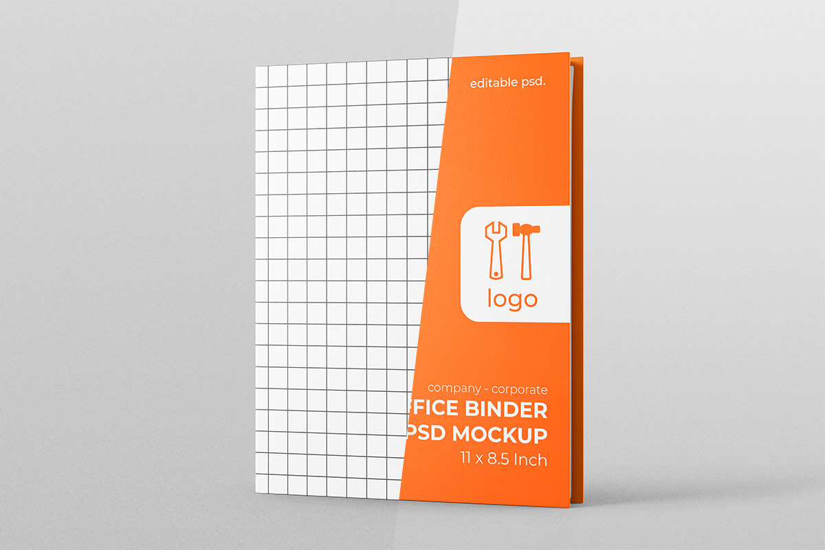 Binder Folder PSD Mockup - US Size Letter 8.5x11 Inches