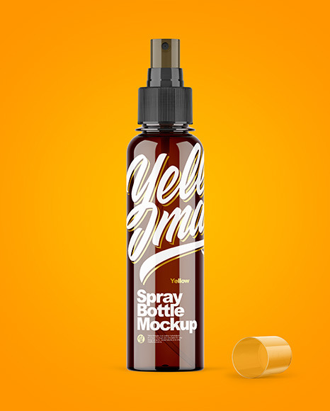 Amber Spray Bottle Mockup