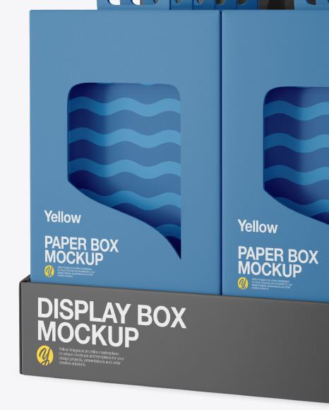 Display Box with Paper Boxes Mockup