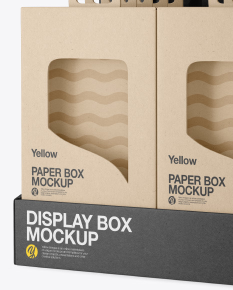 Kraft Display Box with Kraft Boxes Mockup