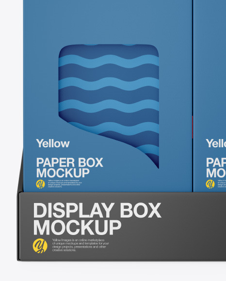 Display Box with Paper Boxes Mockup