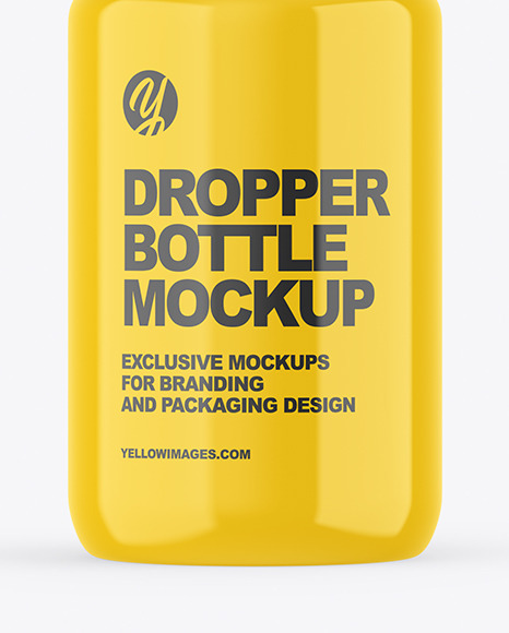 Glossy Dropper Bottle Mockup