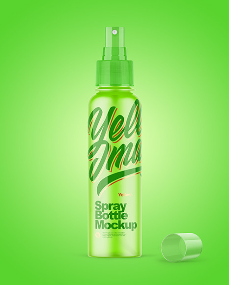 Colored Frosted Spray Bottle Mockup