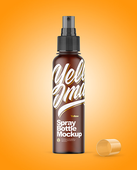 Frosted Amber Spray Bottle Mockup