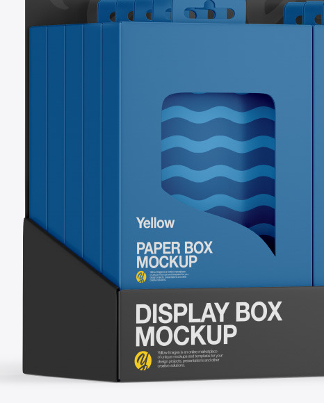 Display Box with Paper Boxes Mockup