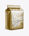 Metallic Paper Flour Bag Mockup - Halfside View (Eye-Level Shot)