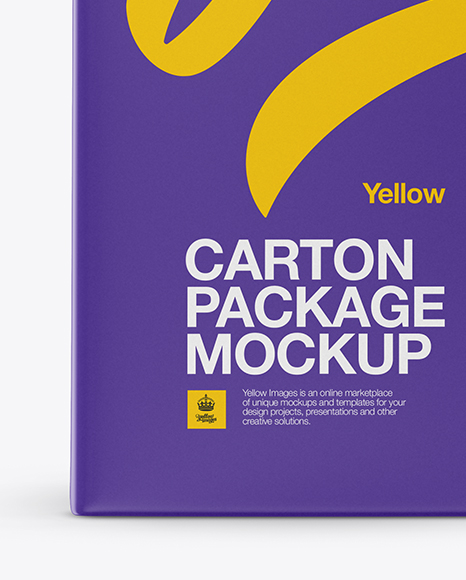 Carton Package With Plastic Cap Mockup - Front View