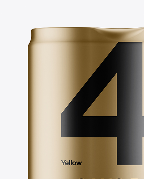 4 Cans in Matte Metallic Shrink Wrap Mockup - Front View