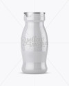 Glossy Plastic Dairy Bottle Mockup - Front View