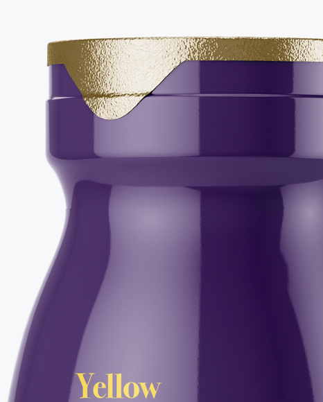 Glossy Plastic Dairy Bottle Mockup - Front View