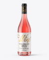 Clear Glass Pink Wine Bottle With Cork Mockup